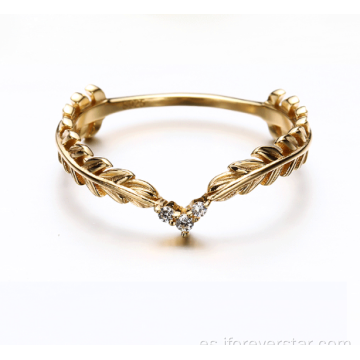 925 Gold Color Women CZ Lady Ring